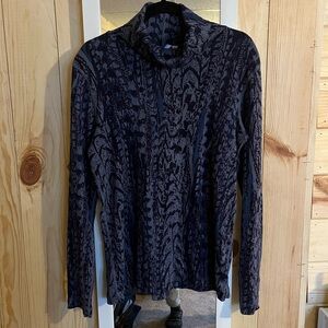 Prairie Cotton Made In USA Long Sleeve Turtleneck Blue